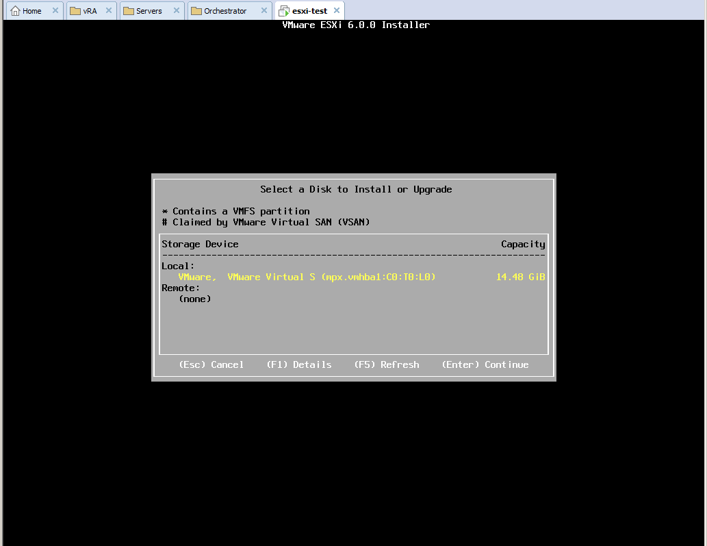 A private cloud all for myself » How to install ESXi/ vSphere in USB